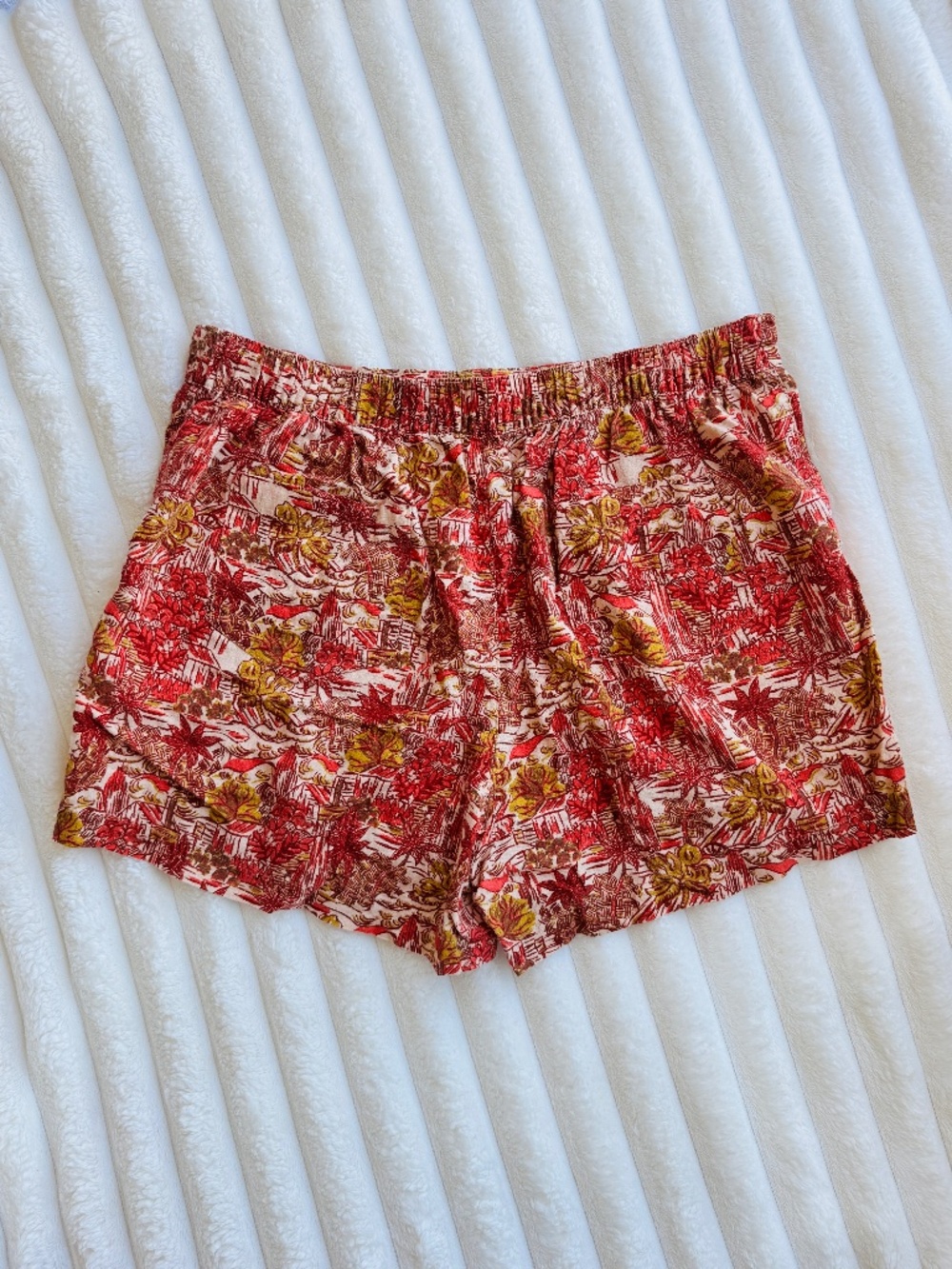 Joie Farron Tropical Floral Linen-Blend Shorts XL